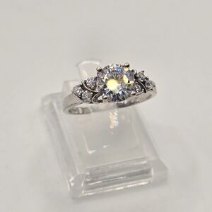 Vintage Sterling Silver PJM 2cwt Stone CZ Ring 925